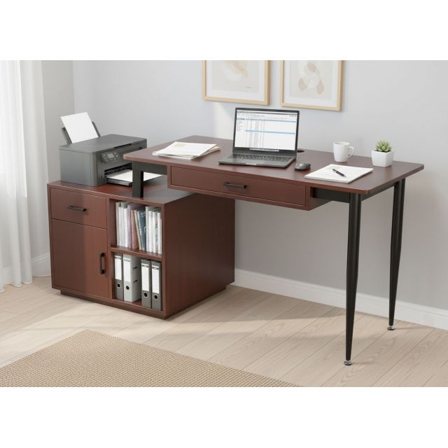 Bàn làm việc ZETA 160x60cm gỗ cao su chân CONE BD68152