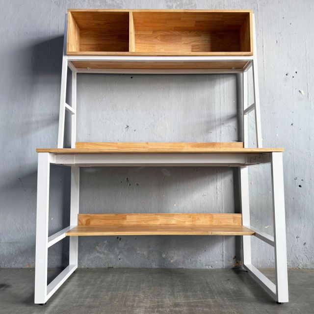 Bàn liền kệ sách 120x60x165cm gỗ cao su FD68080