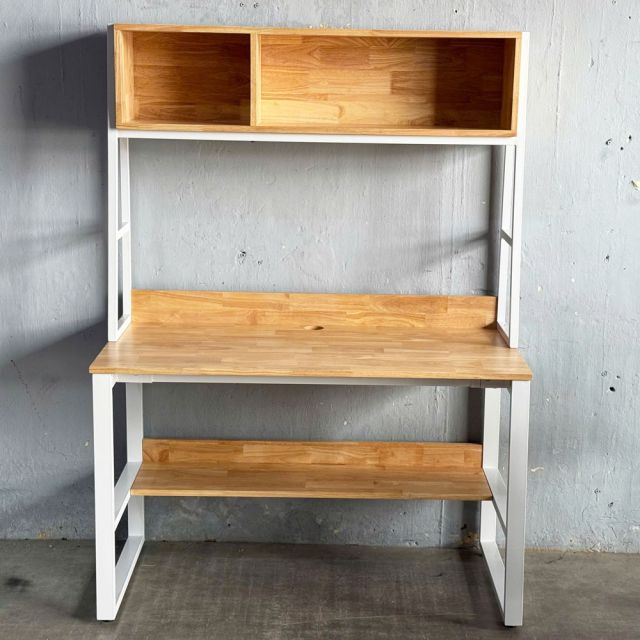 Bàn liền kệ sách 120x60x165cm gỗ cao su FD68080
