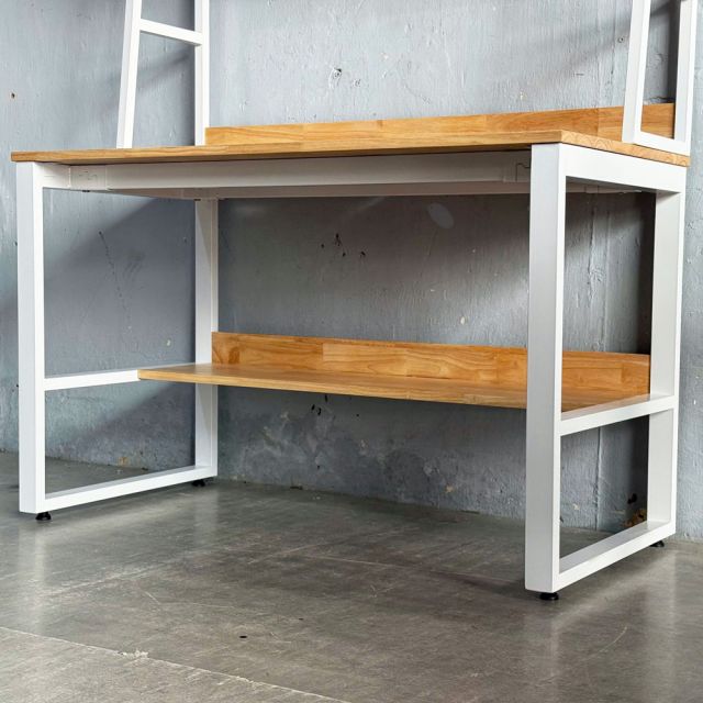 Bàn liền kệ sách 120x60x165cm gỗ cao su FD68080