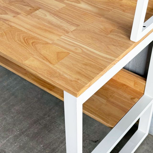 Bàn liền kệ sách 120x60x165cm gỗ cao su FD68080