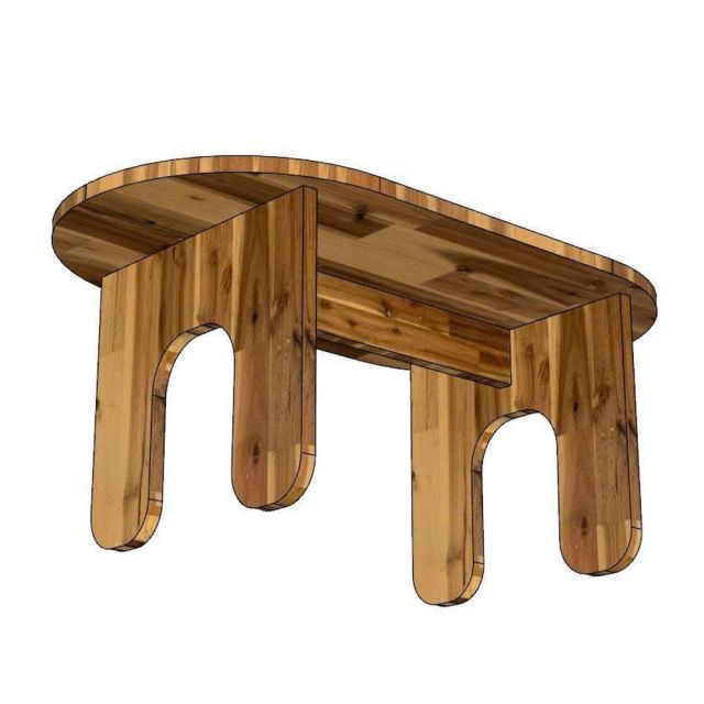 Bàn sofa hình Oval 110x60cm gỗ tràm TT68339