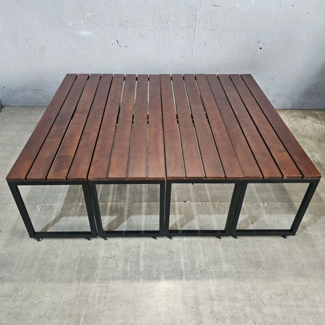 Combo 4 cái ghế băng dài 120x35cm gỗ cao su CBGB001