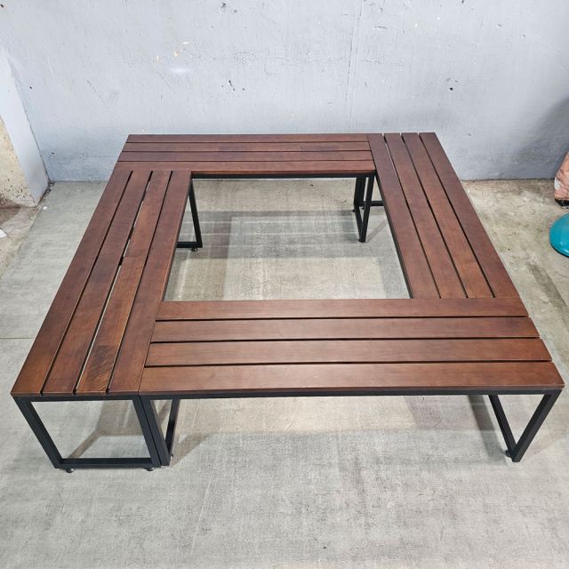 Combo 4 cái ghế băng dài 120x35cm gỗ cao su CBGB001