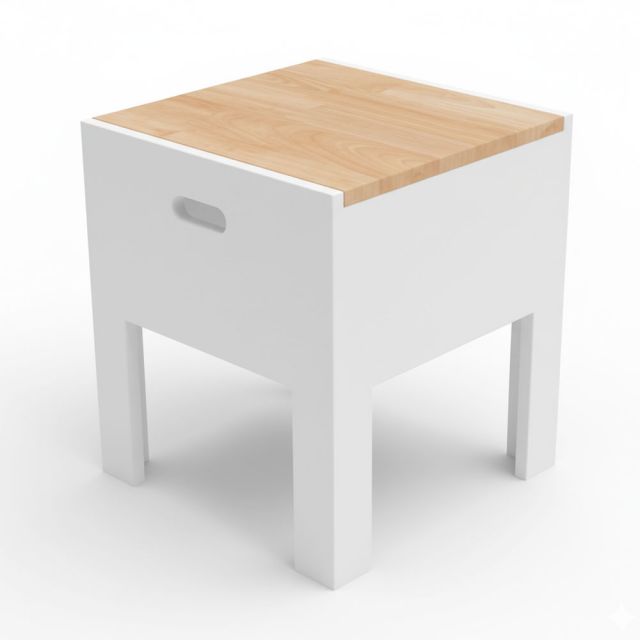 Ghế hồ sơ di động 40x40x45cm gỗ cao su GNHS002