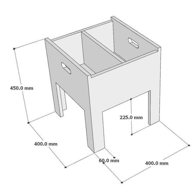 Ghế hồ sơ di động 40x40x45cm gỗ cao su GNHS002