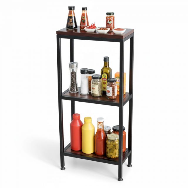 Kệ gia vị 3 tầng Tiny 40x20x85cm gỗ cao su KDGV001