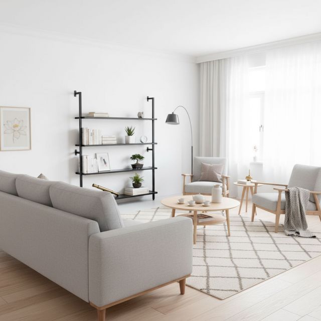 Kệ sách áp tường 4 tầng 120x25x145cm gỗ cao su KS68281