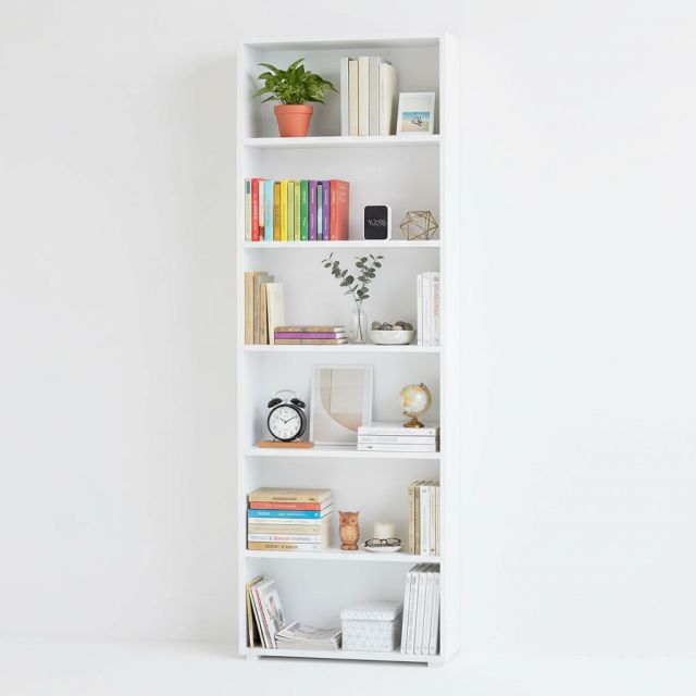 Kệ sách 6 tầng 60x25x180cm gỗ cao su KS68239 Kệ sách 6 tầng 60x25x180cm gỗ cao su KS68239