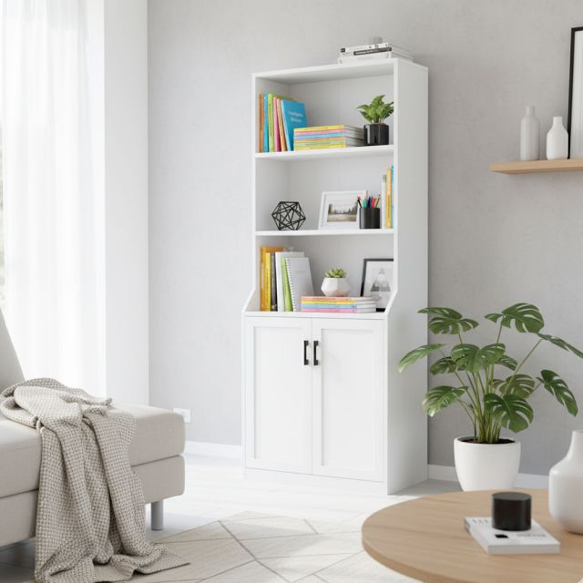 Kệ sách có ngăn tủ 70x40x180cm gỗ cao su KS68246