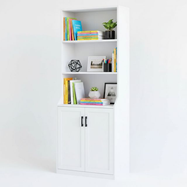 Kệ sách có ngăn tủ 70x40x180cm gỗ cao su KS68246