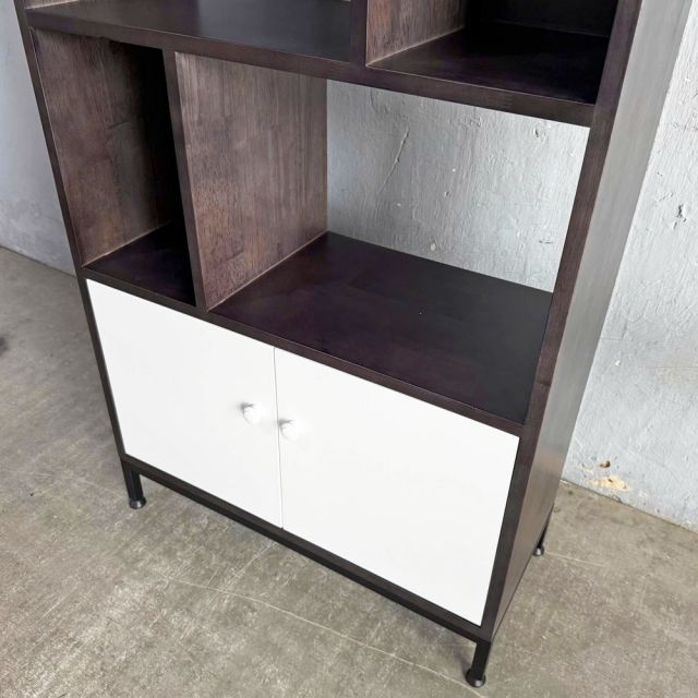 Kệ sách có ngăn tủ 70x30x150cm gỗ cao su KS68345