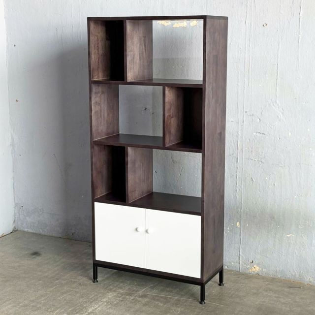 Kệ sách có ngăn tủ 70x30x150cm gỗ cao su KS68345