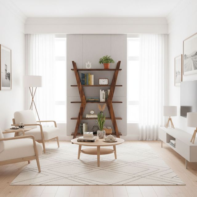 Kệ trang trí 5 tầng 100x30x160cm gỗ tràm KS68236