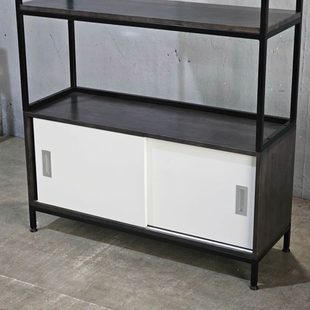 Kệ trưng bày có ngăn tủ 100x35x190cm gỗ cao su KS68344