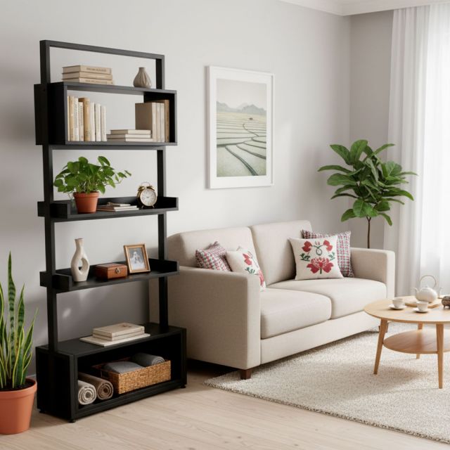 Kệ trang trí ECHO 75x30x183cm gỗ cao su KTT68044
