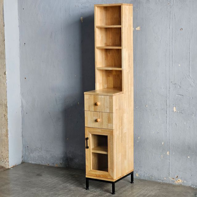 Tủ bên hông tủ lạnh gỗ cao su TBTL001