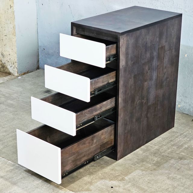 Tủ cá nhân 4 ngăn kéo 60x35x75cm gỗ cao su TCN68079