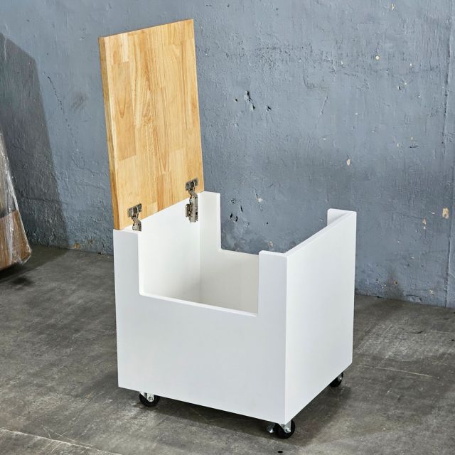 Ghế hồ sơ di động 45x40x40cm gỗ cao su GNHS001