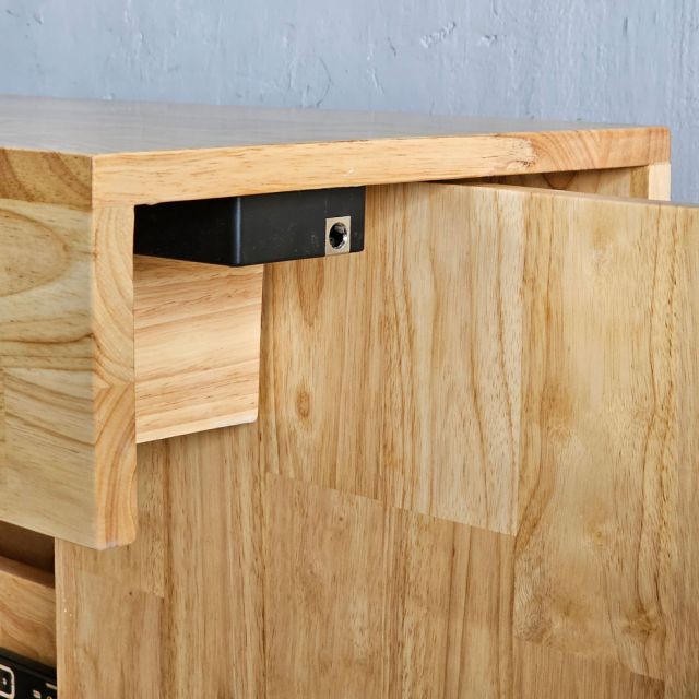 Tủ giấu tiền khóa từ 75x35x120cm gỗ cao su GITI001