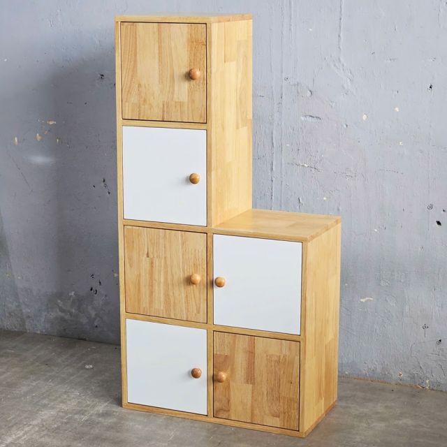 Tủ trang trí ô vuông 60x30x120cm gỗ cao su KS68342