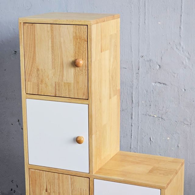 Tủ trang trí ô vuông 60x30x120cm gỗ cao su KS68342