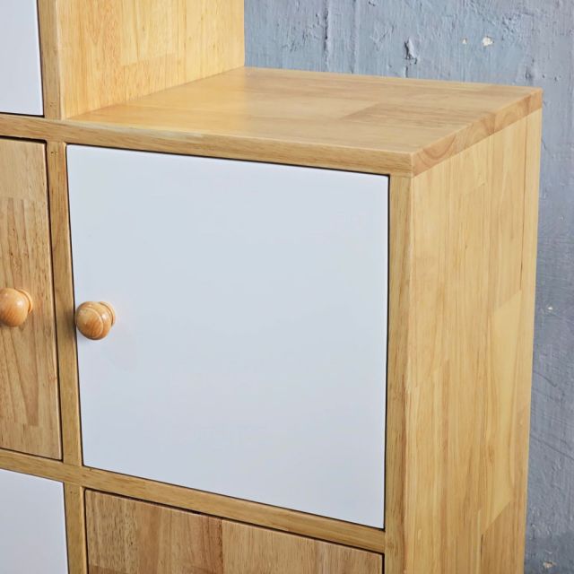 Tủ trang trí ô vuông 60x30x120cm gỗ cao su KS68342