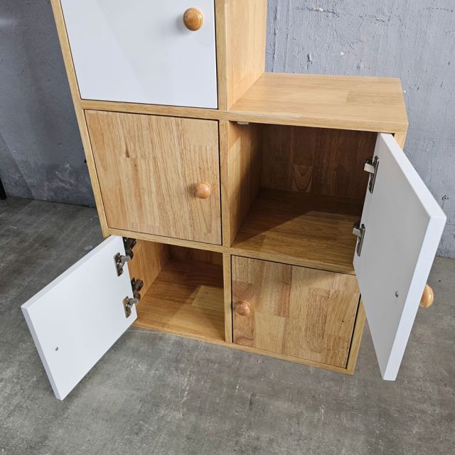Tủ trang trí ô vuông 60x30x120cm gỗ cao su KS68342