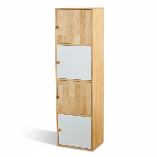 Tủ trang trí ô vuông 40x30x140cm gỗ cao su KS68343 Tủ trang trí ô vuông 40x30x140cm gỗ cao su KS68343