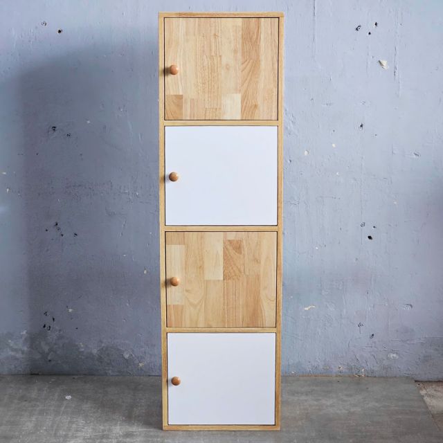 Tủ trang trí ô vuông 40x30x140cm gỗ cao su KS68343