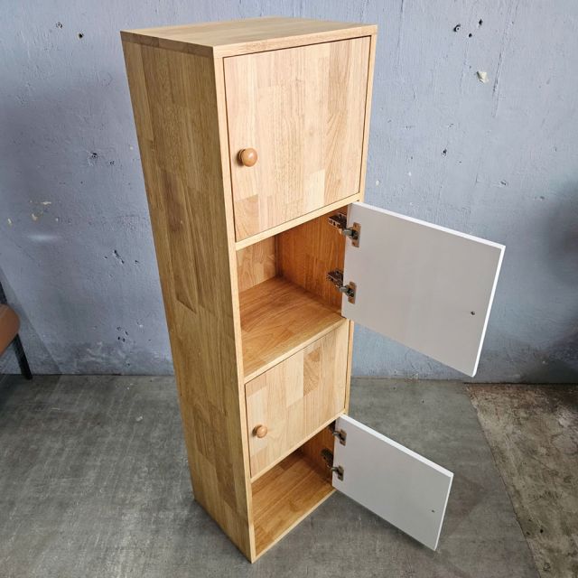 Tủ trang trí ô vuông 40x30x140cm gỗ cao su KS68343