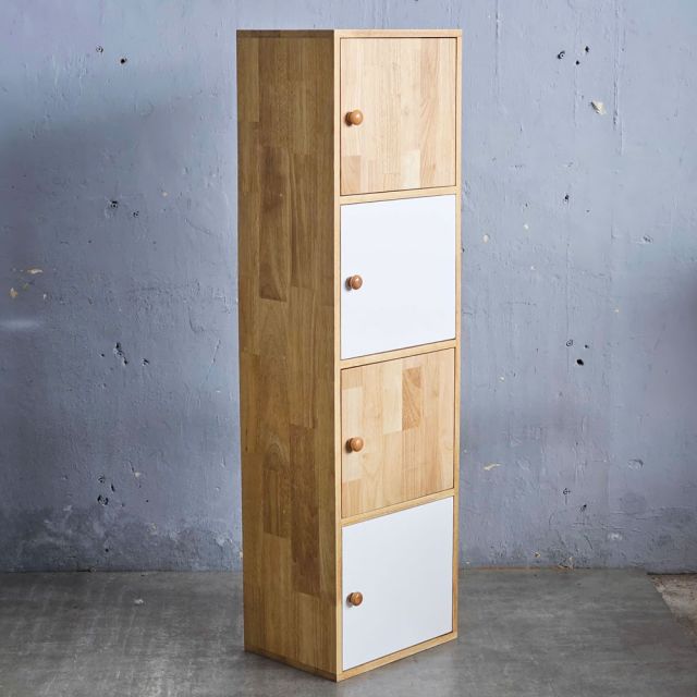 Tủ trang trí ô vuông 40x30x140cm gỗ cao su KS68343