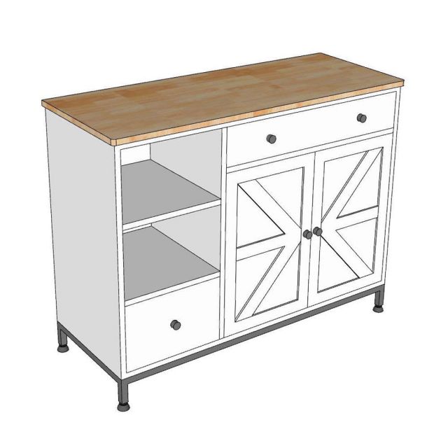 Bàn đảo bếp 104x41x80cm gỗ cao su KISL008