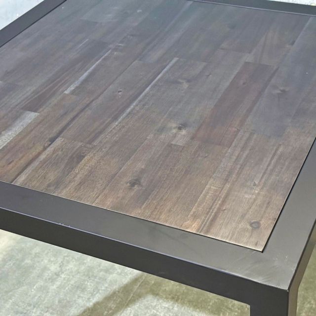 Bàn ăn UNO 03 vuông 80cm mặt gỗ tràm chân sắt BA68060