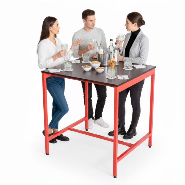 Bàn bar 90x80x90cm gỗ cao su chân sắt lắp ráp BB043