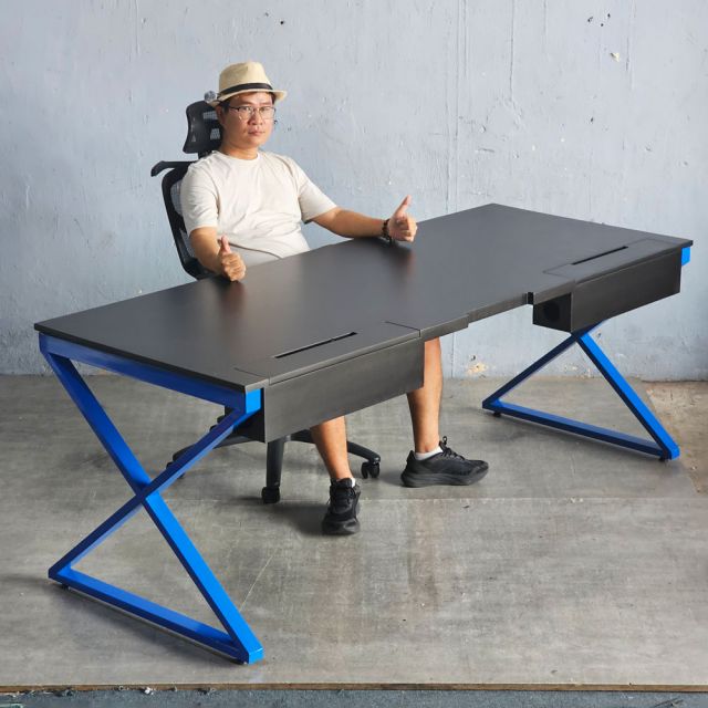Bàn làm việc có hộp điện 200x80cm gỗ cao su ZD026