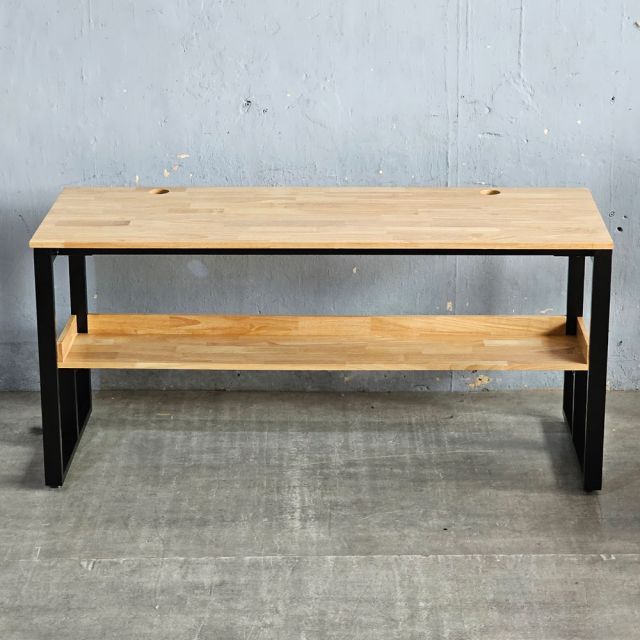 Bàn học 2 chỗ ngồi liền kệ 160x60cm gỗ cao su FD68083