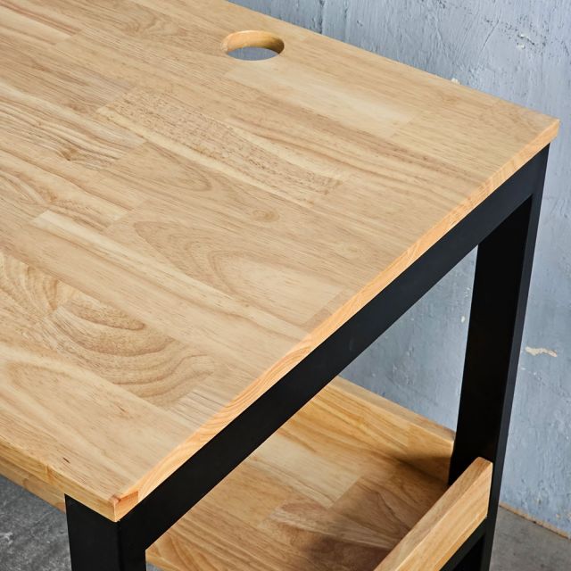 Bàn học 2 chỗ ngồi liền kệ 160x60cm gỗ cao su FD68083