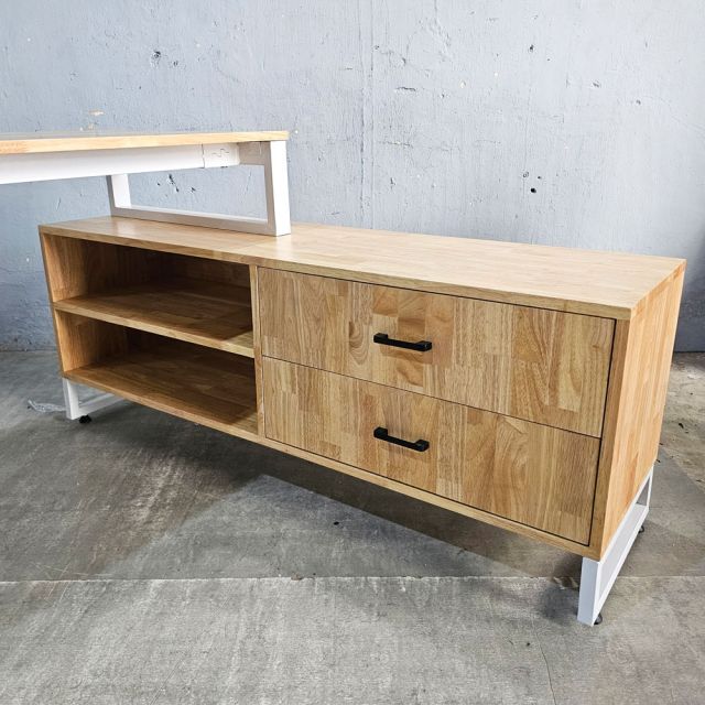 Bàn giám đốc chân bàn gác tủ gỗ cao su chân sắt BGD68063 Bàn giám đốc chân bàn gác tủ gỗ cao su chân sắt BGD68063