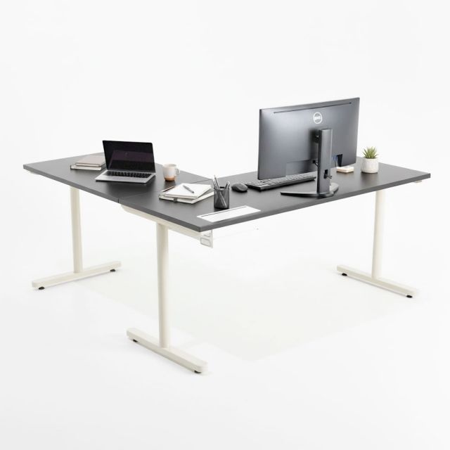 Bàn góc L có hộp điện 160x160cm gỗ tràm hệ TIO HBTO045