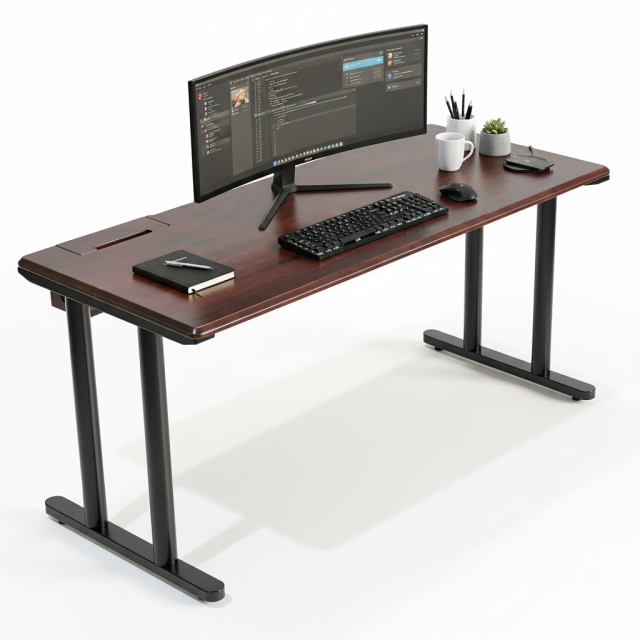 Bàn làm việc có hộp điện 160x70cm gỗ tràm hệ TIO HBTO043 Bàn làm việc có hộp điện 160x70cm gỗ tràm hệ TIO HBTO043
