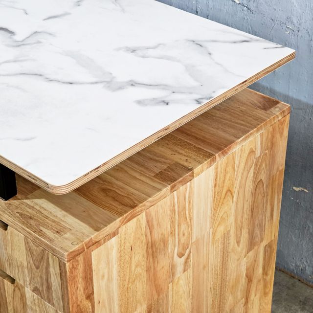 Bàn làm việc gác tủ 180x60cm plywood tủ gỗ cao su HBKC057 Bàn làm việc gác tủ 180x60cm plywood tủ gỗ cao su HBKC057