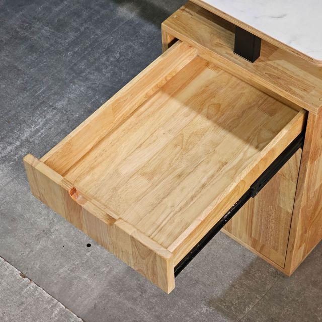 Bàn làm việc gác tủ 180x60cm plywood tủ gỗ cao su HBKC057 Bàn làm việc gác tủ 180x60cm plywood tủ gỗ cao su HBKC057