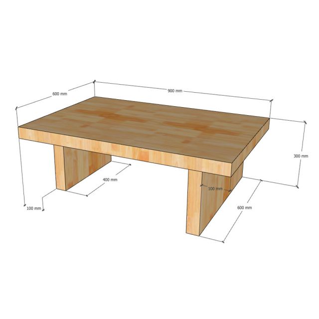 Bàn sofa ngồi bệt 90x60x30cm gỗ cao su TT68341