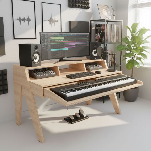 Bàn phòng thu StudioDesk 160x80cm gỗ Plywood SD68024 Bàn phòng thu StudioDesk 160x80cm gỗ Plywood SD68024