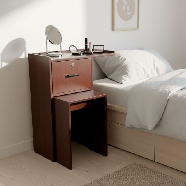 Bộ bàn ghế makeup 70x40cm gỗ cao su BTD68077