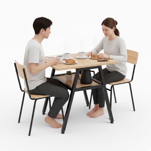 Bàn cafe chữ nhật 80x60cm gỗ plywood CFD68279