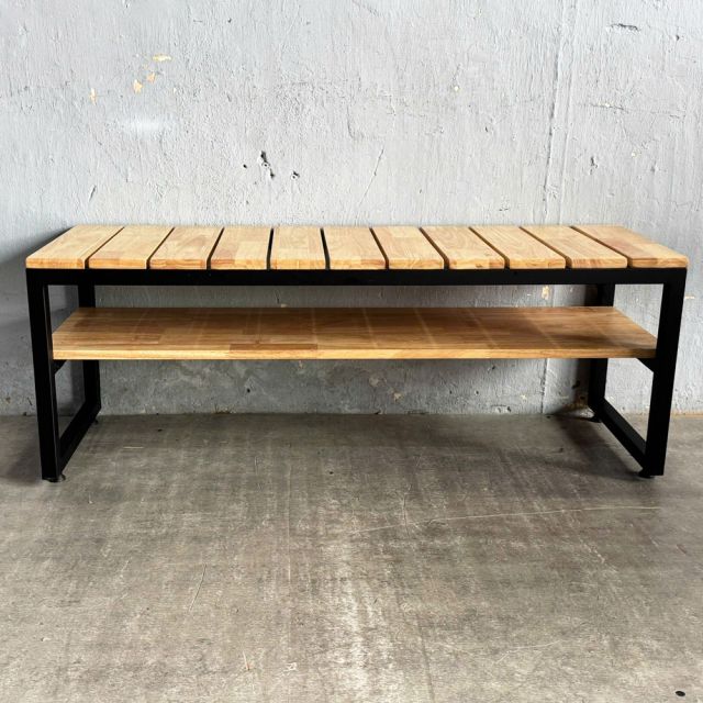 Ghế băng ngồi thay giày 120x40x45cm gỗ cao su GBD061