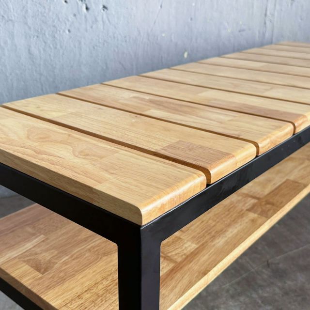 Ghế băng ngồi thay giày 120x40x45cm gỗ cao su GBD061