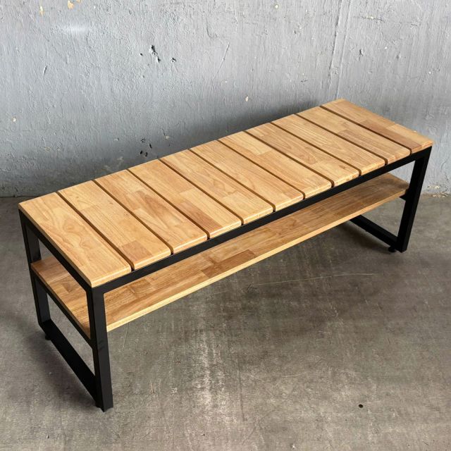 Ghế băng ngồi thay giày 120x40x45cm gỗ cao su GBD061